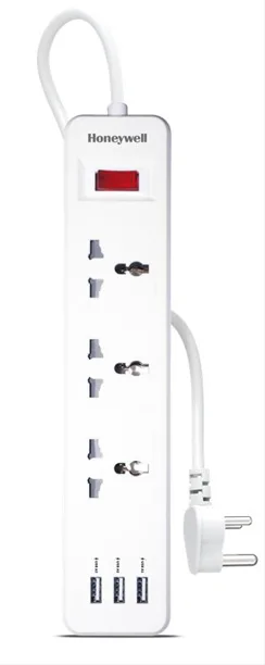 3 Outlet Extension Board With 3 USB