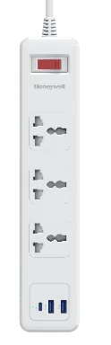 3 Outlet Surge Protector With 1xtype C With PD & 2xusb