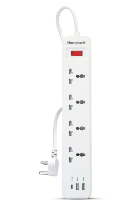 4 Outlet Extension Board With 1 Type-C & 2 USB